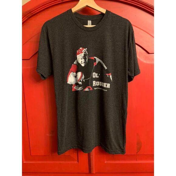 Ol' Rugger Sze Medium Aged Imperial Stout Tee Shirt Charcoal Gray Next Level EUC - Picture 1 of 3